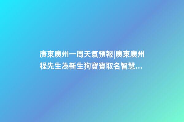廣東廣州一周天氣預報|廣東廣州程先生為新生狗寶寶取名智慧型套餐-第1張-公司起名-玄機派
